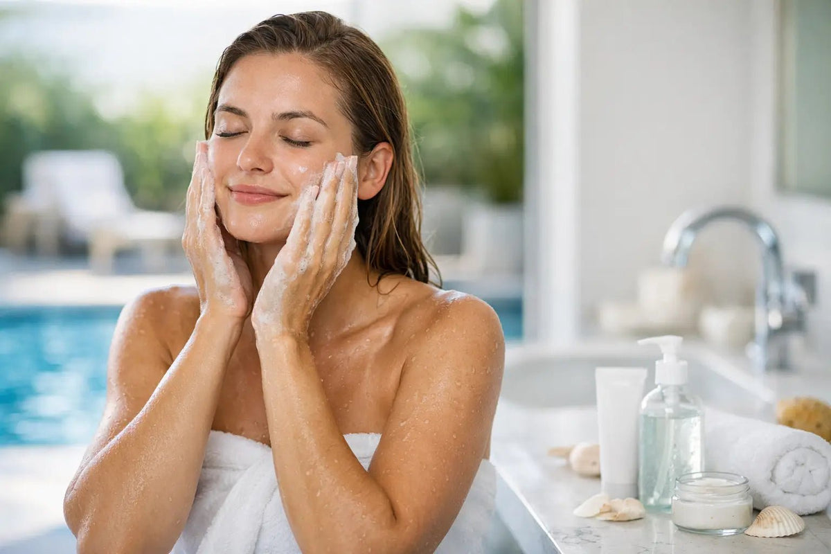 How to Cleanse After Swimming Without Drying Skin - Bestie Skin Club