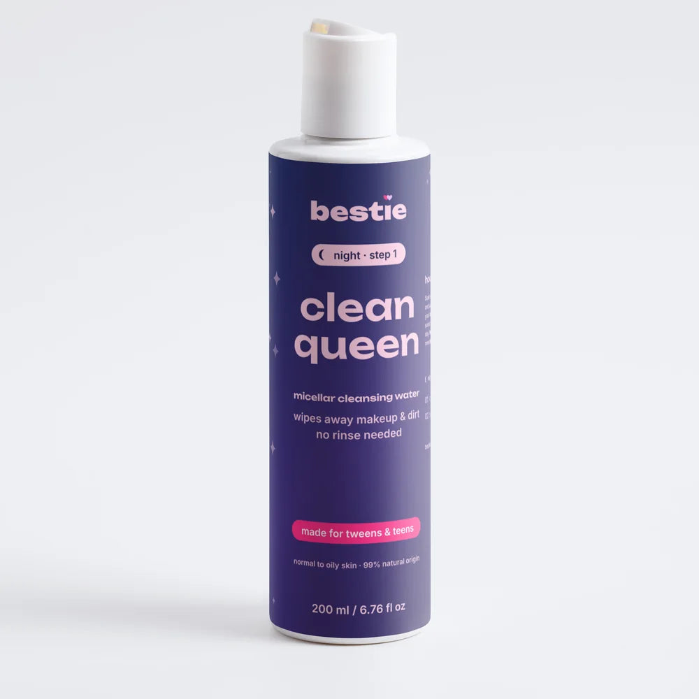 Clean Queen Micellar Cleansing Water in its bottle